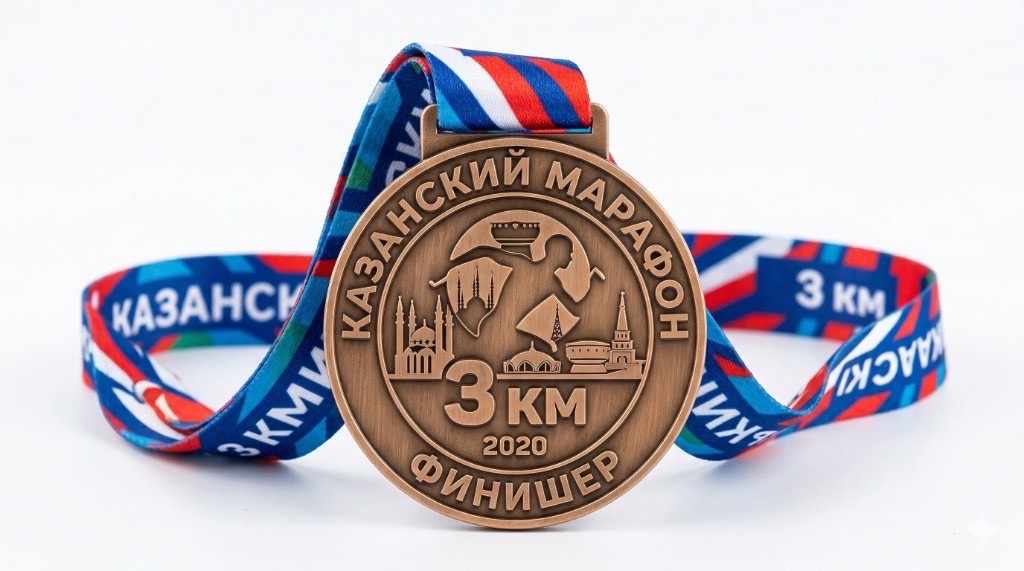 Медаль на ленте Казанский марафон 3 км