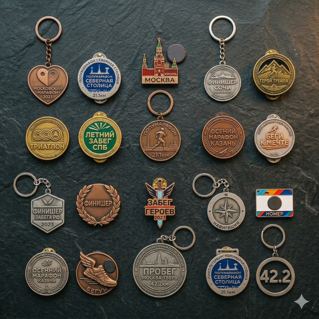 Медаль с текстурированной поверхностью и золотым покрытием